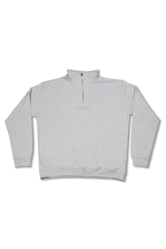 Hoodie in Heather Grey With Flaming Skull Embroidery