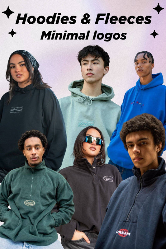 Fleece & Hoodie Mystery Box 2.0 - Shop Now showcasing minimal logo hoodies and fleeces in various colors. Trendy unisex apparel for casual wear.