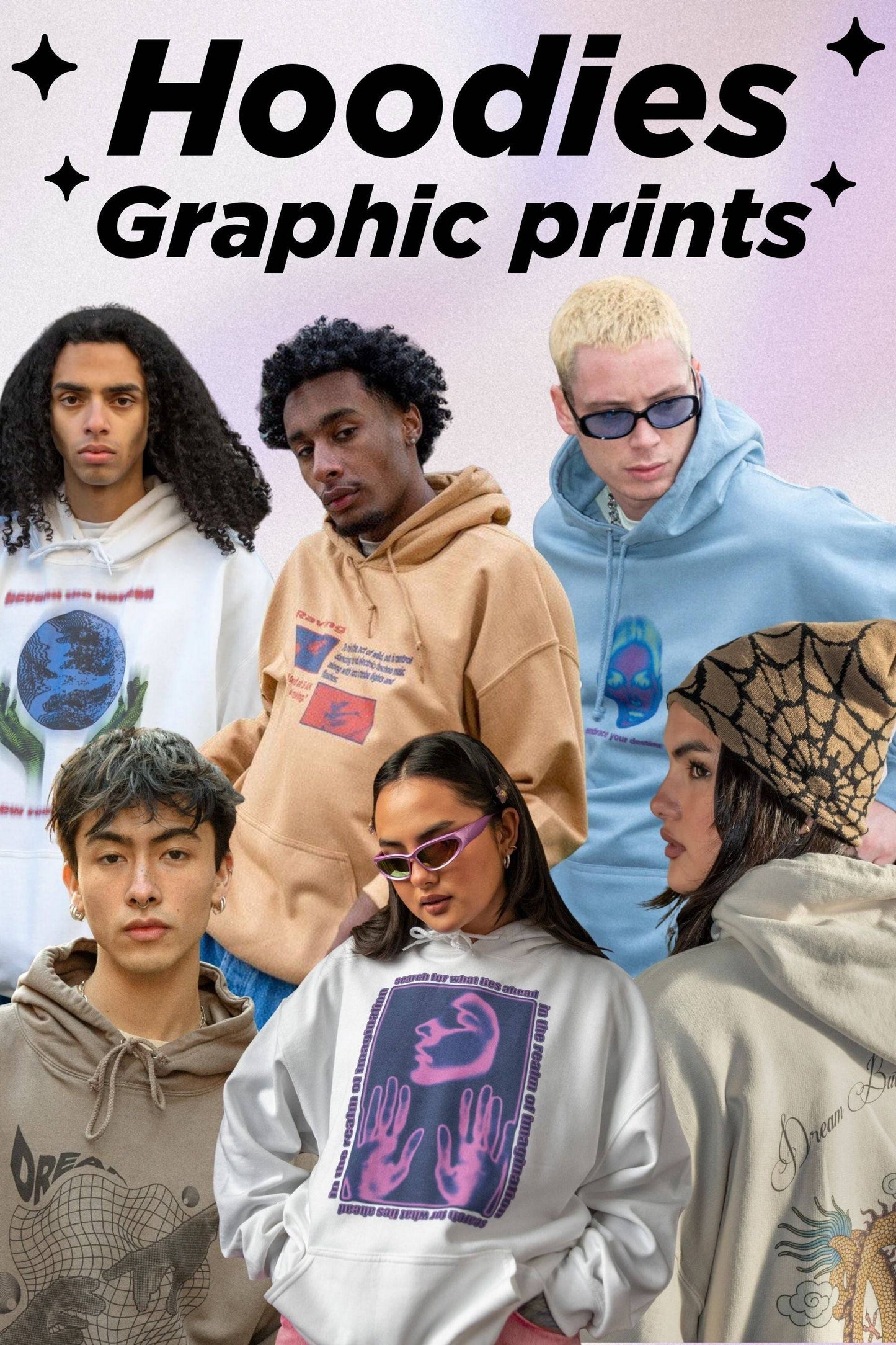 Hoodie Mystery Box 2.0 - Graphic print hoodies with bold, artistic designs. Unique 1 of 1 samples for standout streetwear fashion.