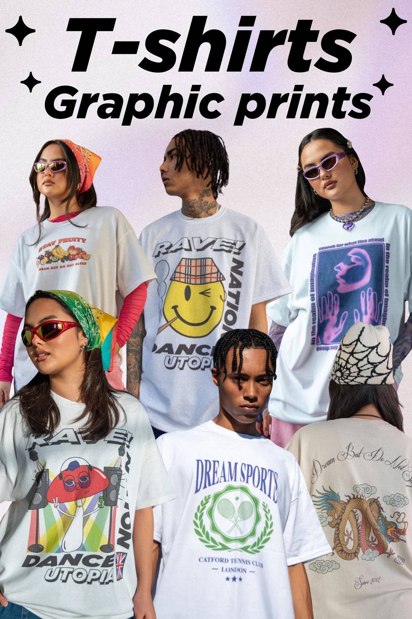 T-Shirt Mystery Box 2.0 includes bold graphic print short-sleeved tees with unique artwork. Perfect for expressive streetwear style.