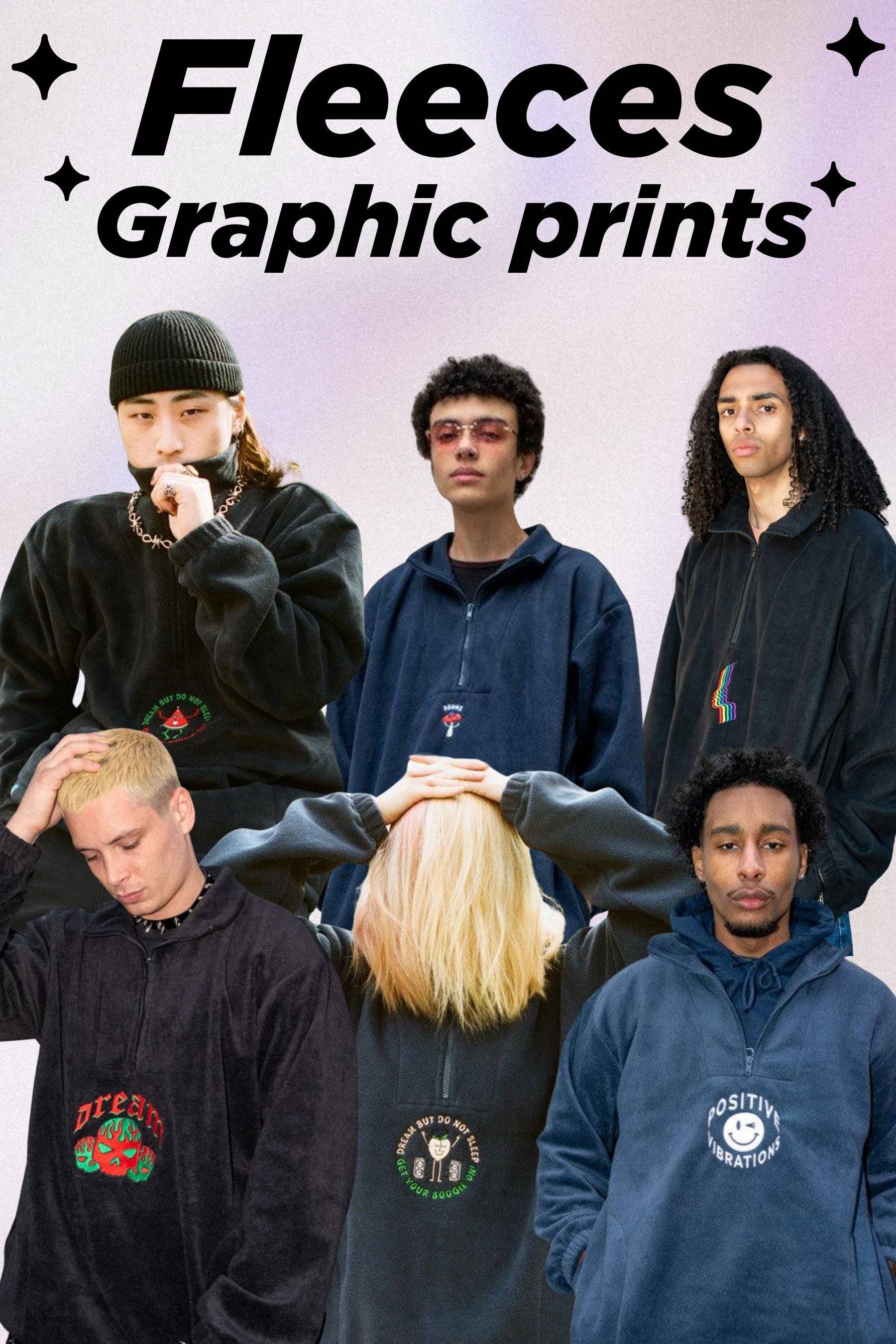 Fleece Mystery Box 2.0 - Custom Fleece Mystery Boxes offering graphic print fleeces with bold embroidered designs and vibrant logos.