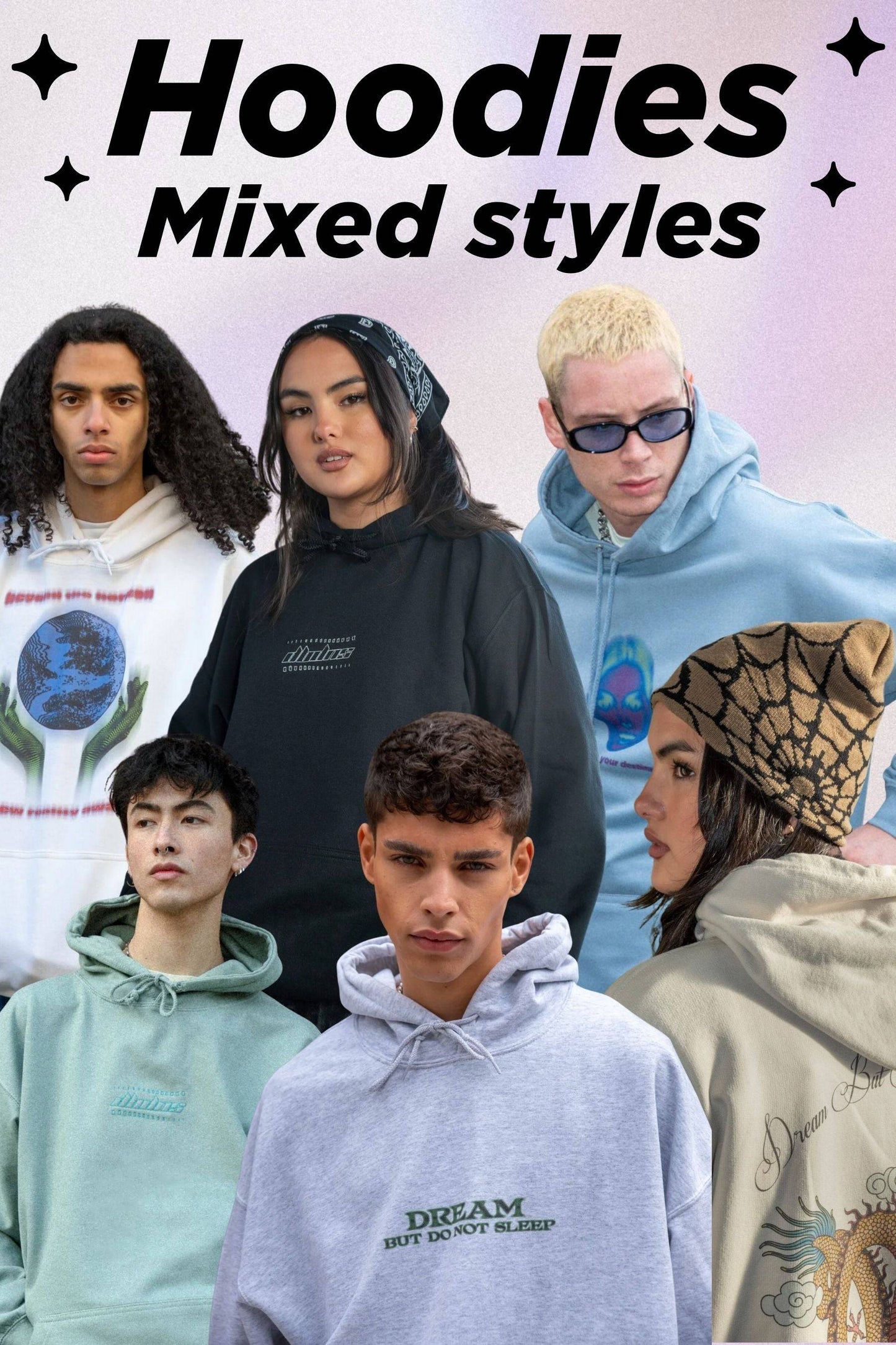 Hoodie Mystery Box 2.0 - Mixed style hoodies combining minimal logos and graphic prints. Curated fashion pieces in every mystery box.