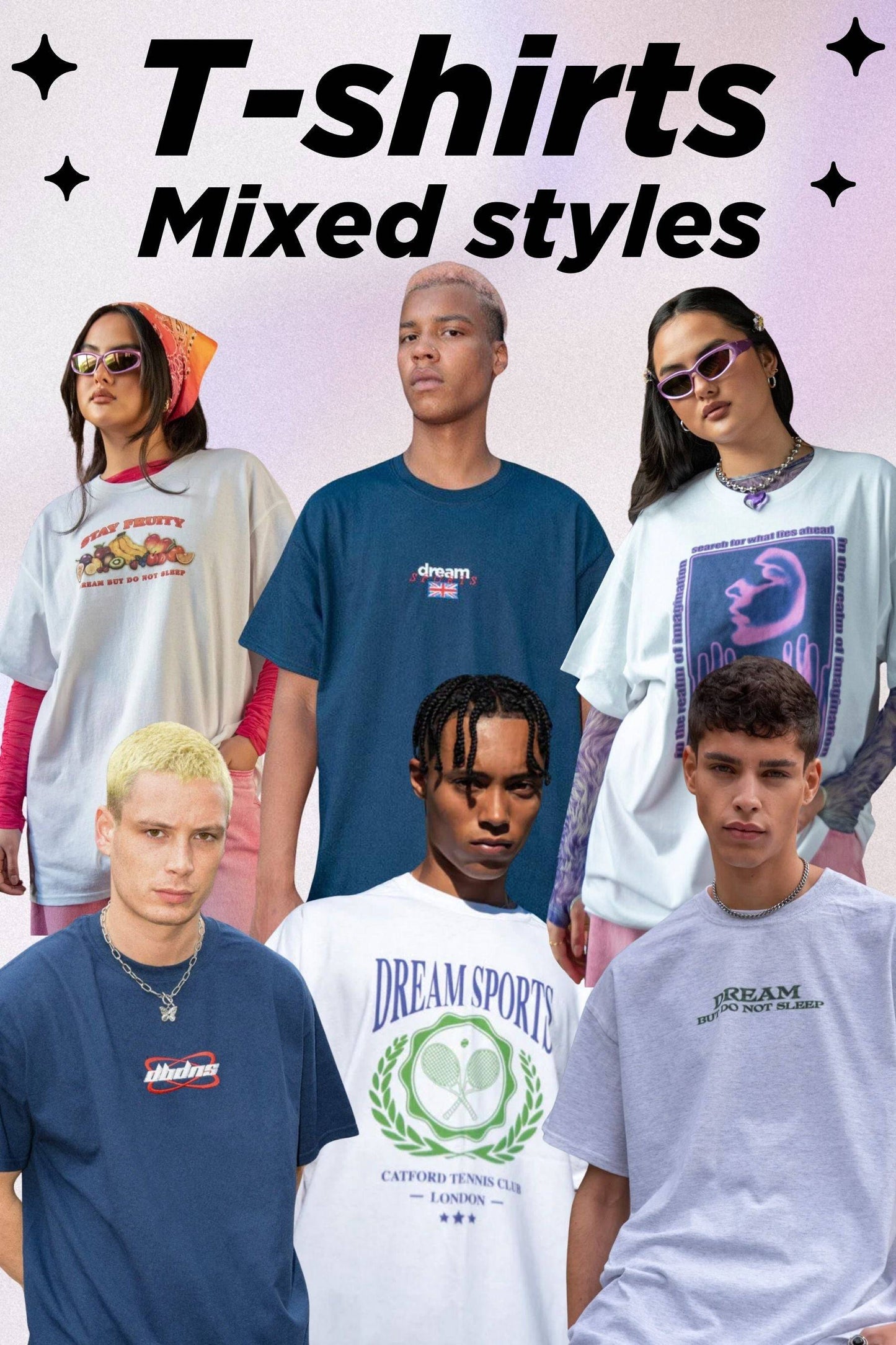 T-Shirt Mystery Box 2.0 offers a mix of short-sleeved tees with both graphic prints and minimal logos. Great for diverse fashion preferences.