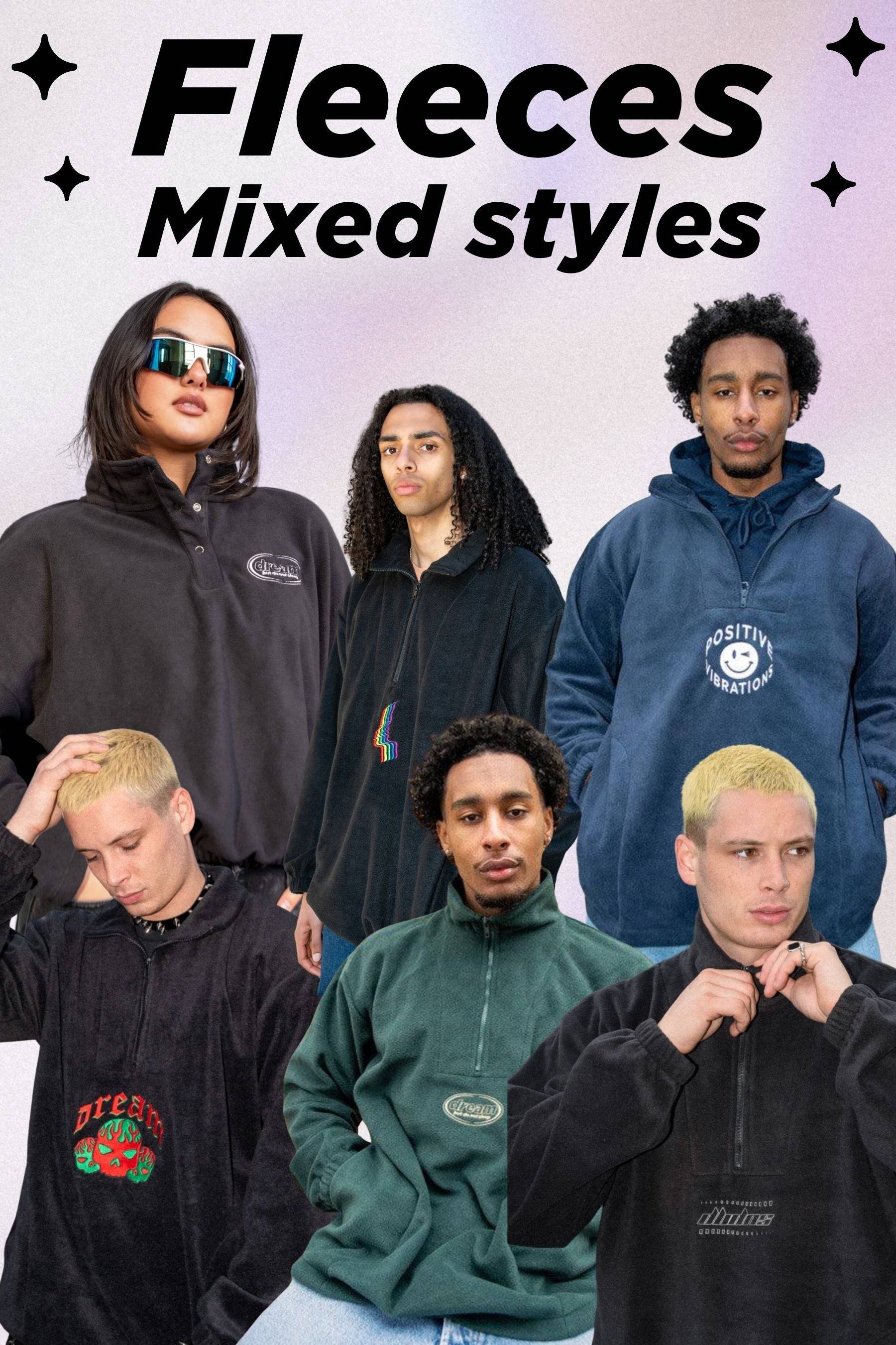 Fleece Mystery Box 2.0 - Custom Fleece Mystery Boxes showcasing a mix of minimal and graphic embroidered fleece styles for versatile outfits.