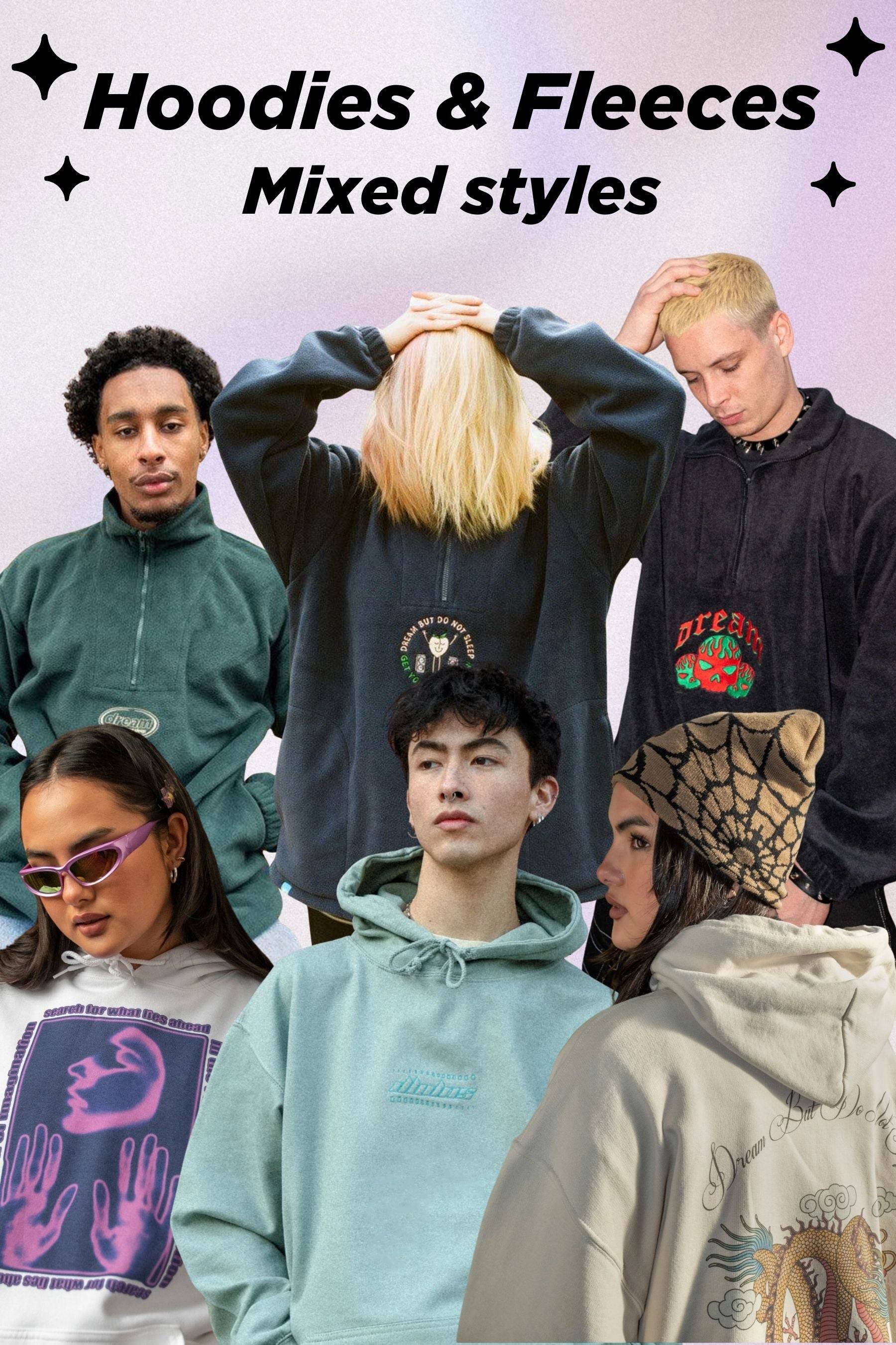 Fleece & Hoodie Mystery Box 2.0 - Shop Now offers mixed styles of hoodies and fleeces with both minimal logos and graphic prints. Versatile fashion mystery box.