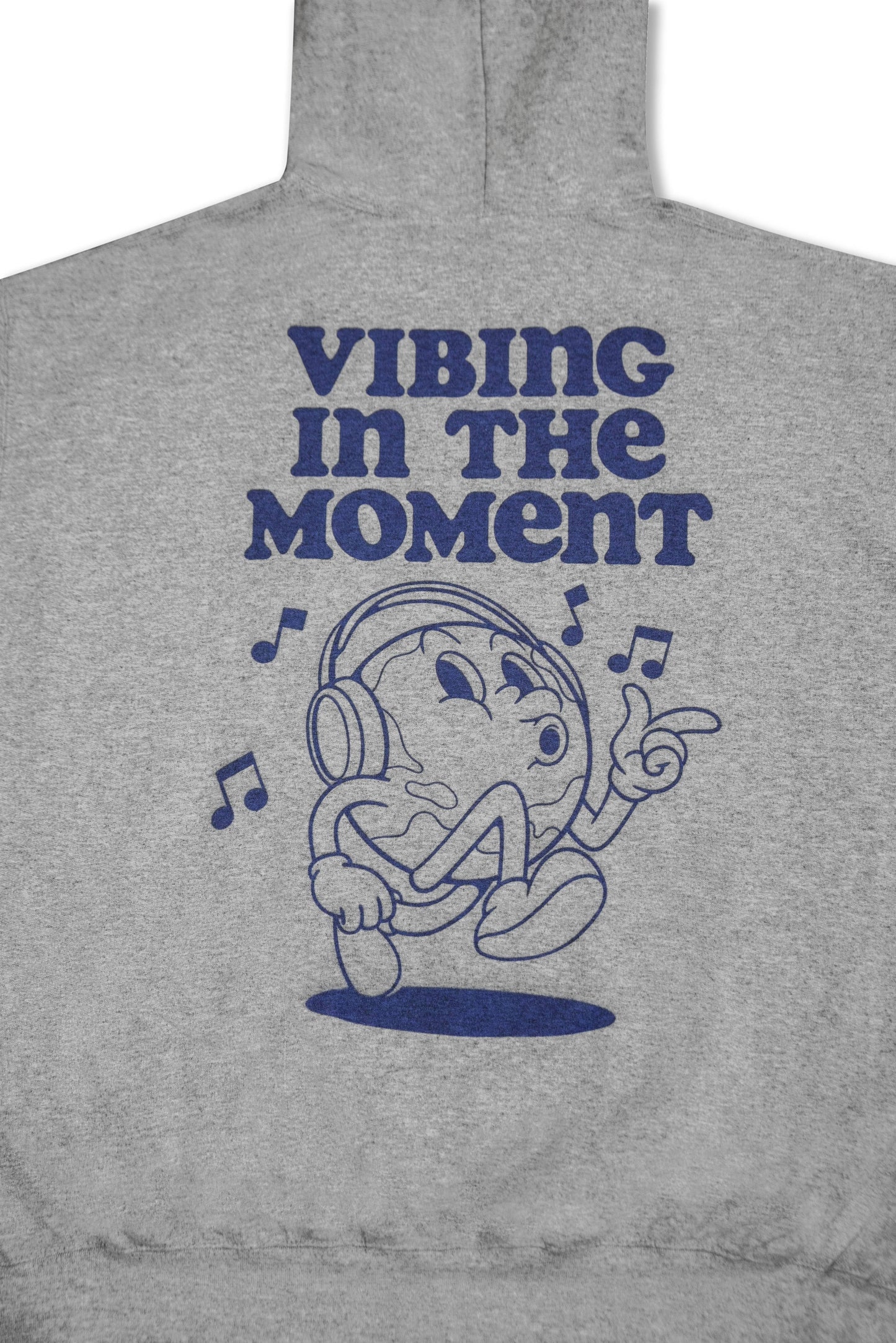 Hoodie in Heather Grey with Vibing In The Moment Print