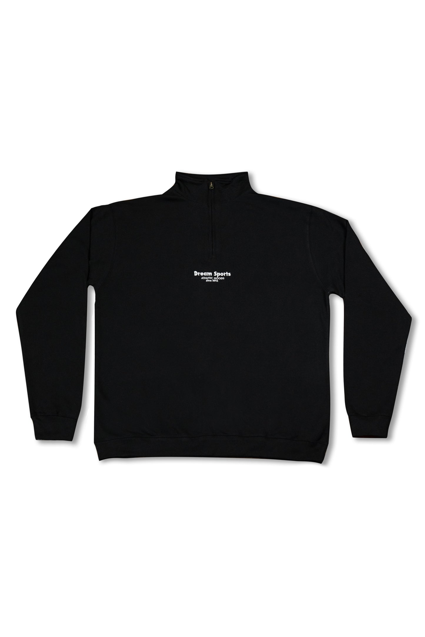 1/4 Zip Sweatshirt - Black Tonal Logo | Heavyweight Cotton featuring relaxed fit and front embroidery, ideal for casual outerwear styling.