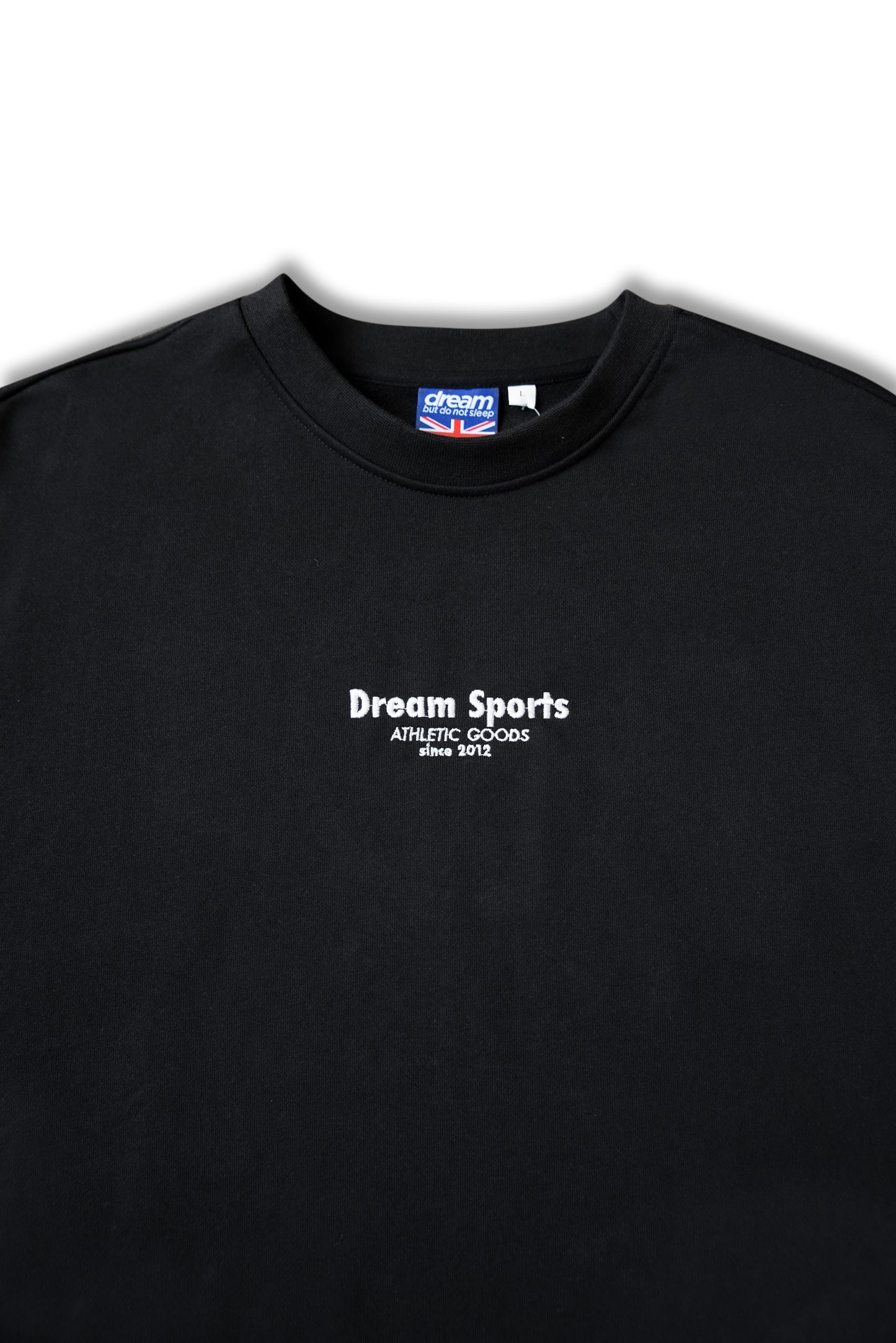 Premium Sweatshirt in Black with Dream Sports Logo Embroidery