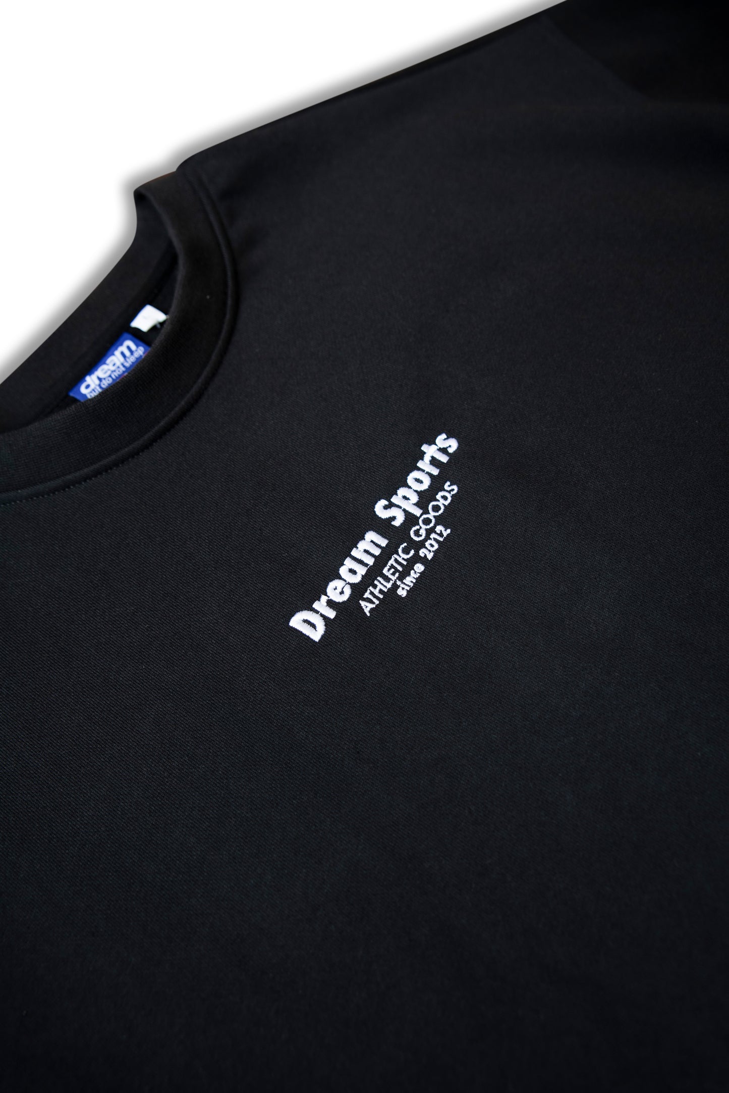 Premium Sweatshirt in Black with Dream Sports Logo Embroidery