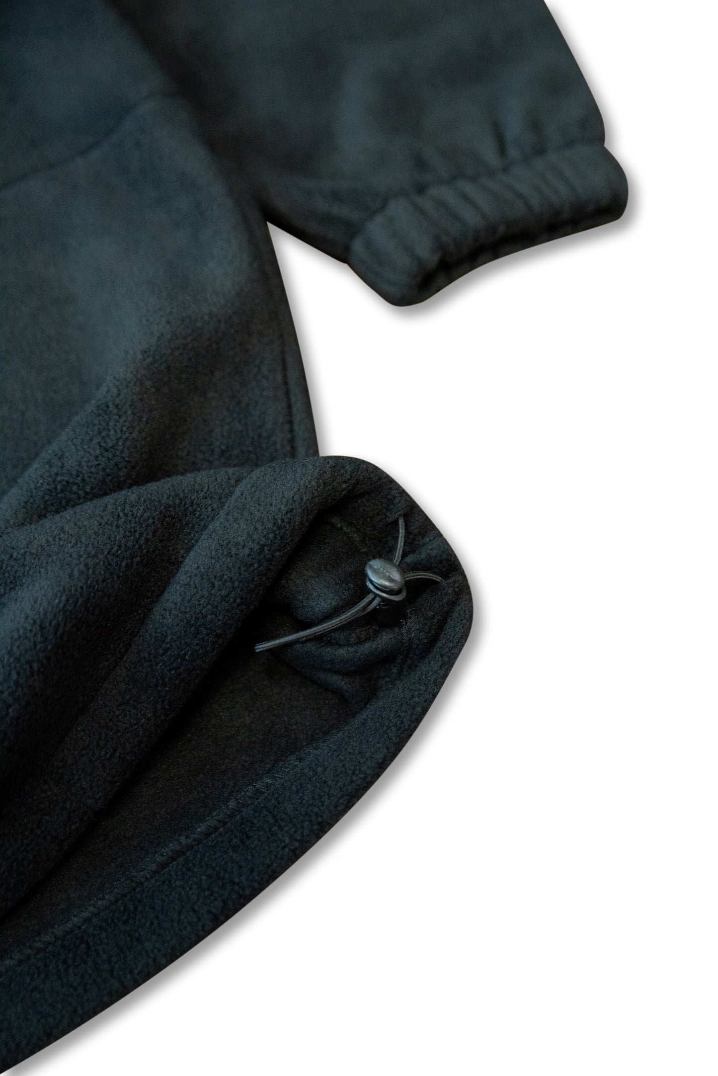 1/4 Zip Fleece in Black with Lollipop Embroidery