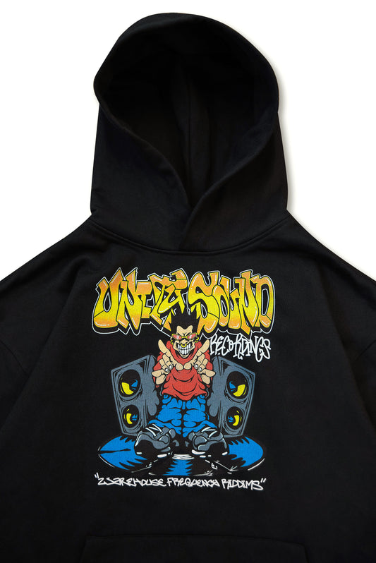 Black Hoodie with Unity Sound Recordings Print