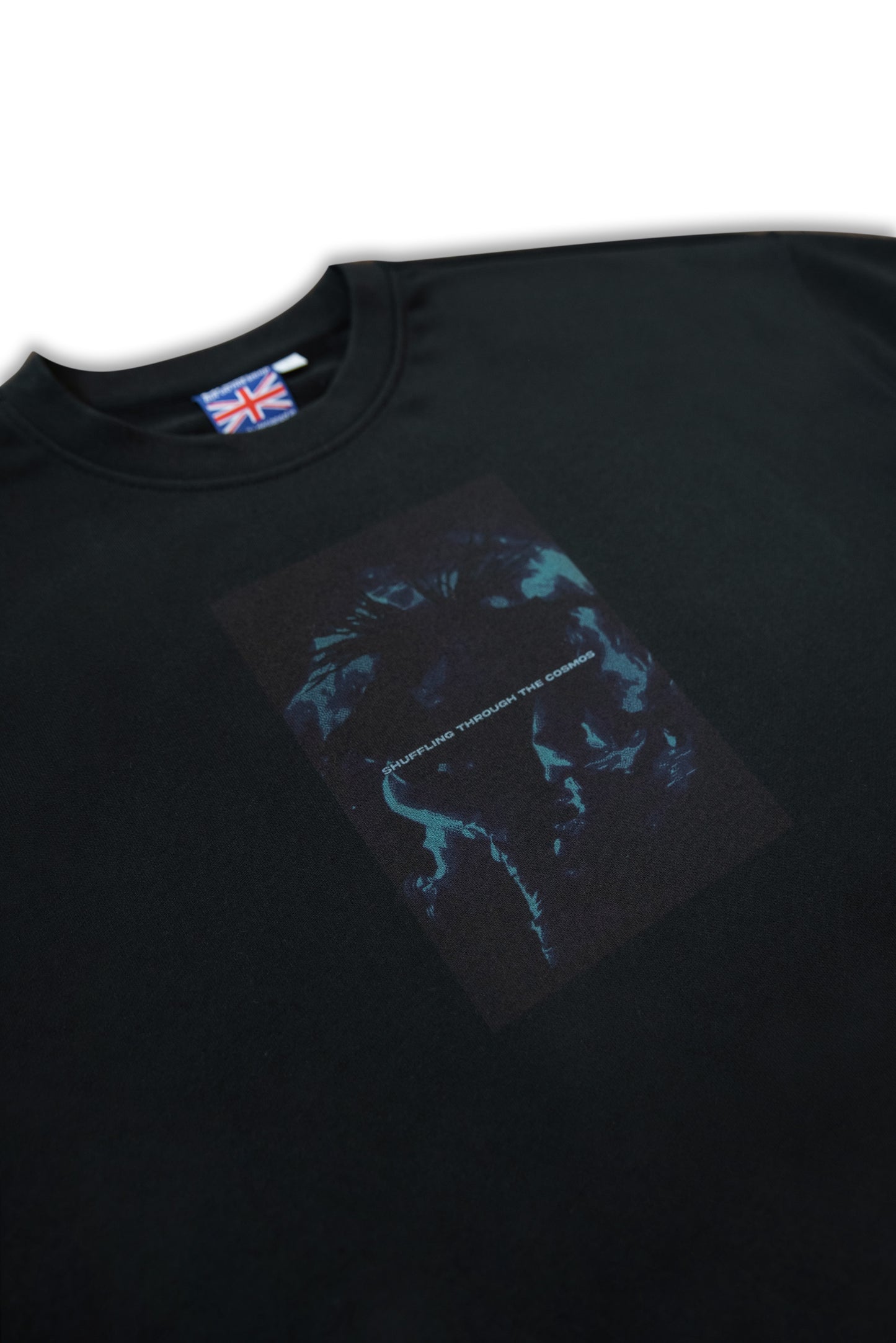 Premium Sweatshirt in Black Shuffling Through The Cosmos