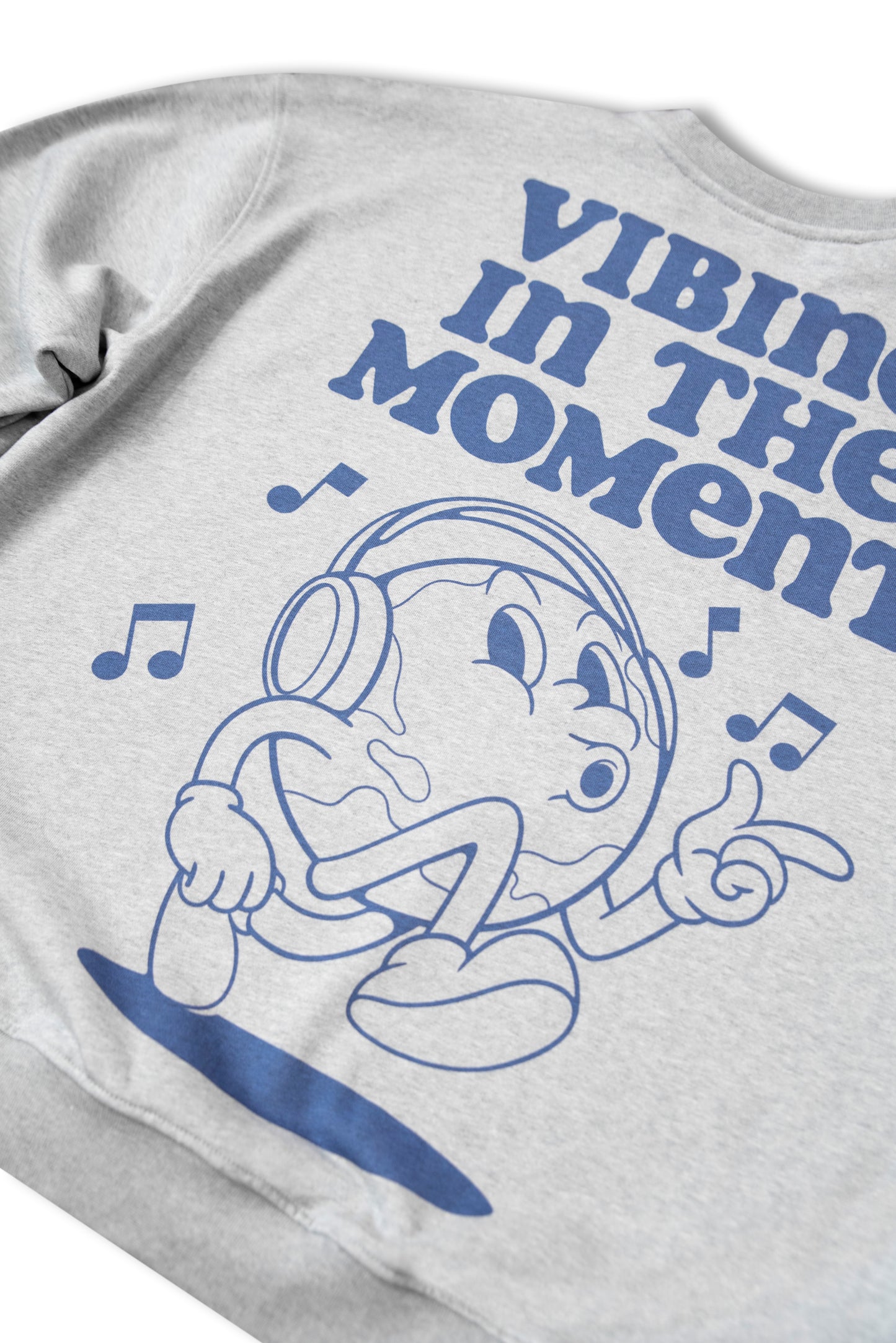 Premium Sweatshirt in Grey Vibing In The Moment Print