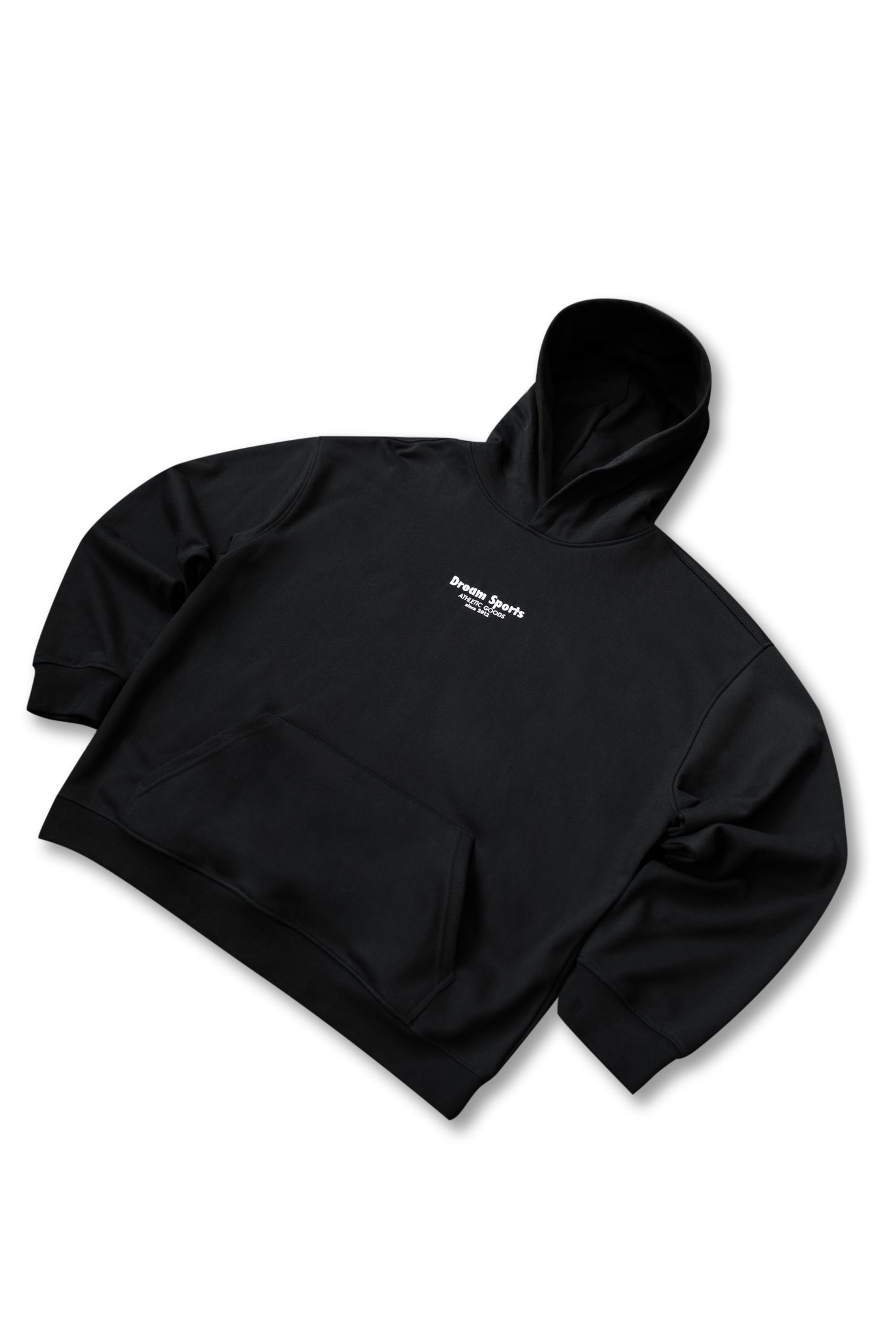 Premium Hoodie in Black with Dream Sports Logo Embroidery