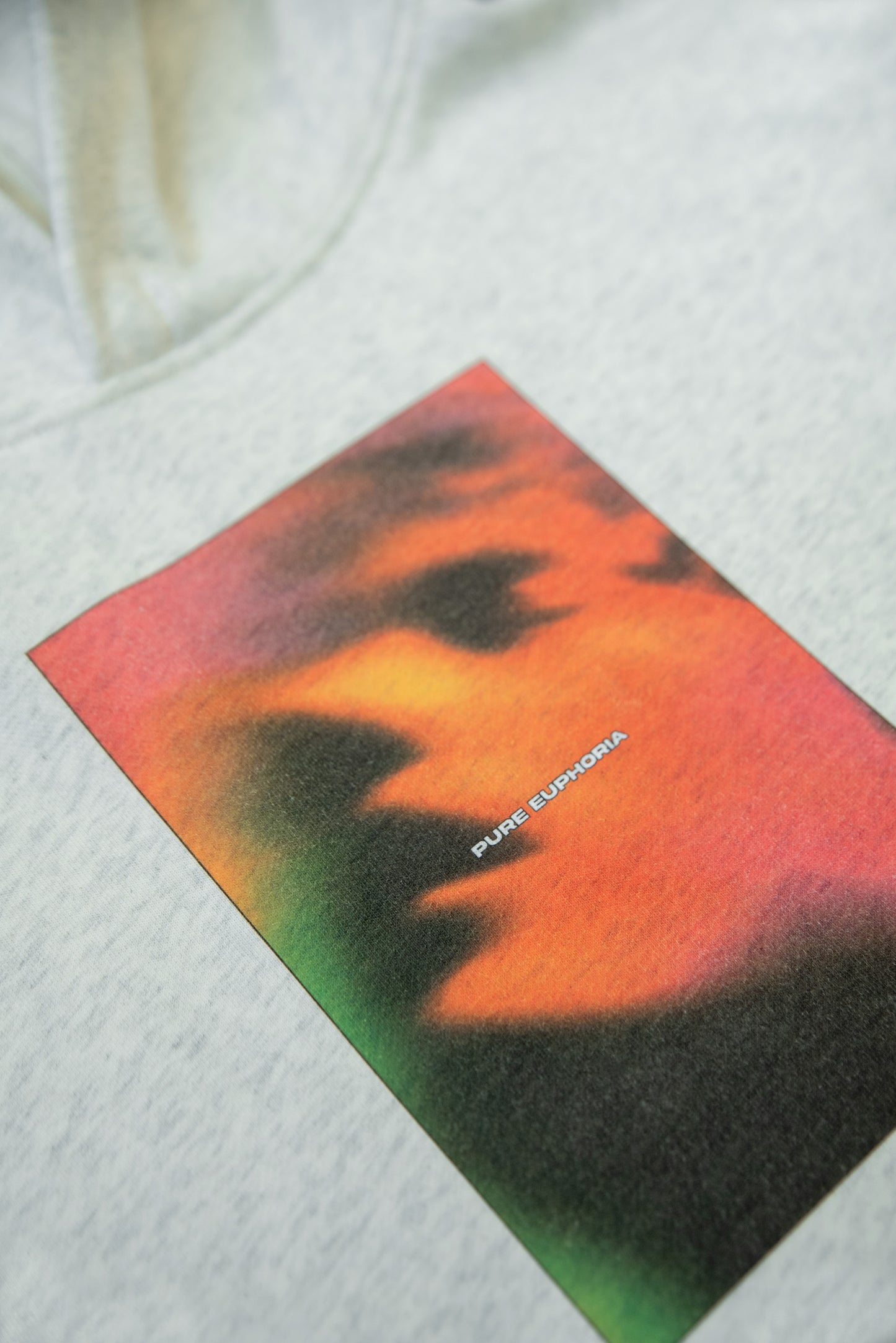 Premium Hoodie in Ash Grey Pure Euphoria Print
