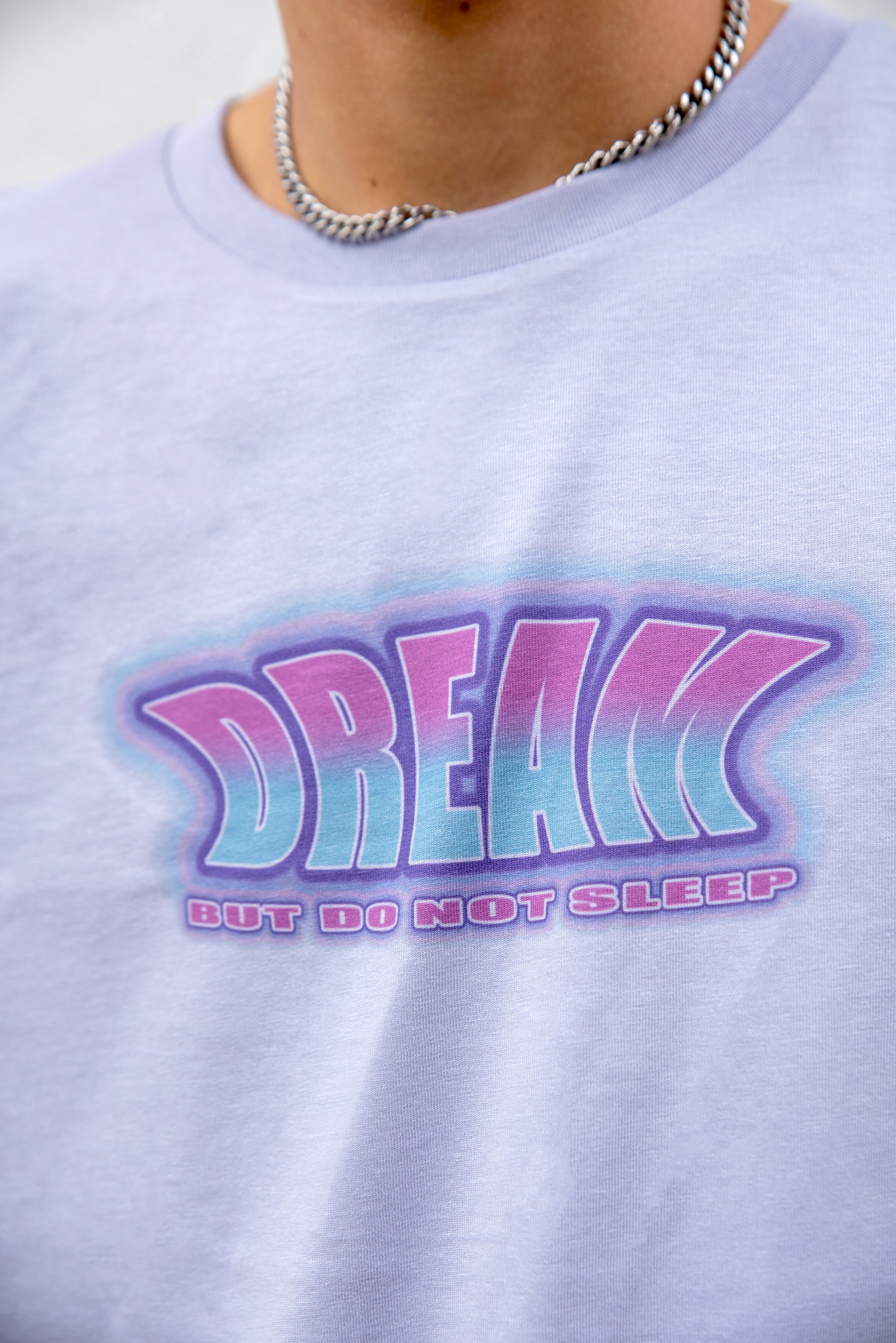 Short Sleeved T-shirt in Lilac With Neon Dream Print