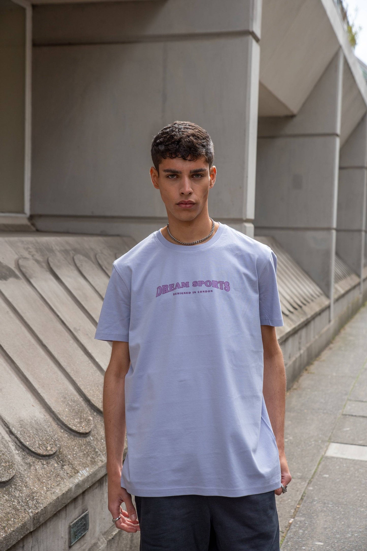 Short Sleeved T-shirt in Lilac With Dream Sports Print