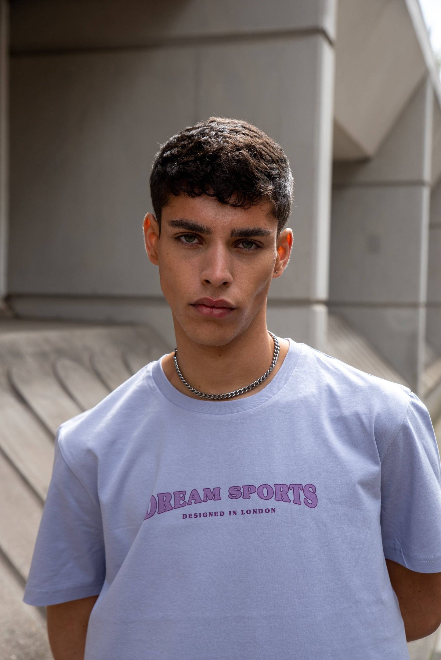 Short Sleeved T-shirt in Lilac With Dream Sports Print