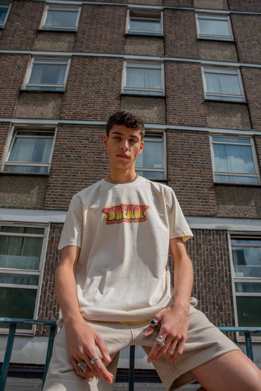 Short Sleeved T-shirt in Natural With DBDNS Logo Print