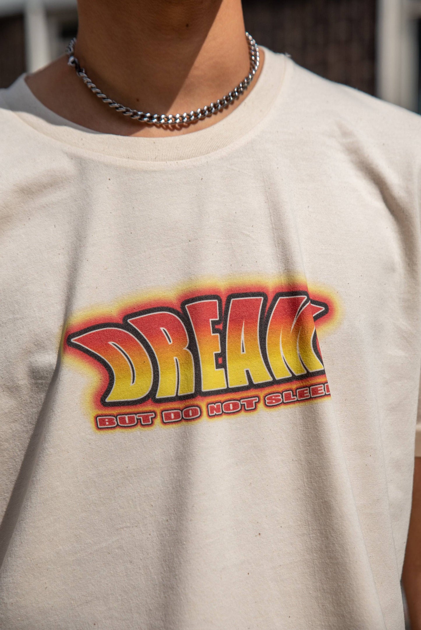 Short Sleeved T-shirt in Natural With DBDNS Logo Print