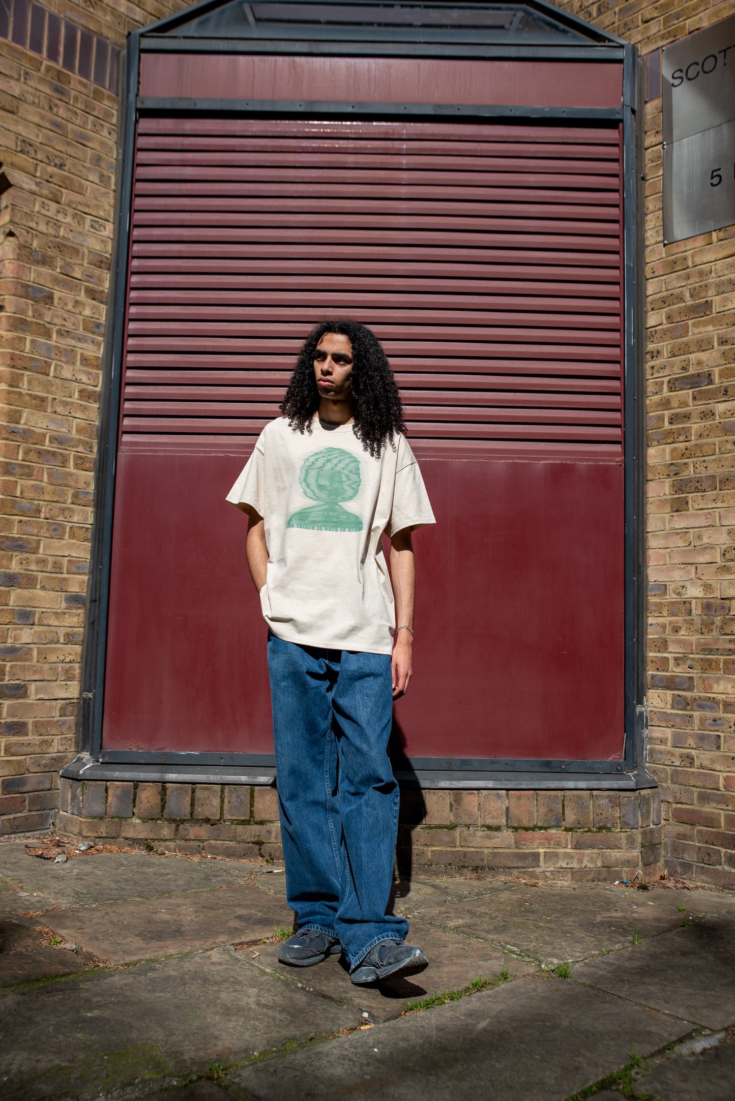 Short-Sleeved T-shirt in Sand with The Future Is Ours To Dream Print