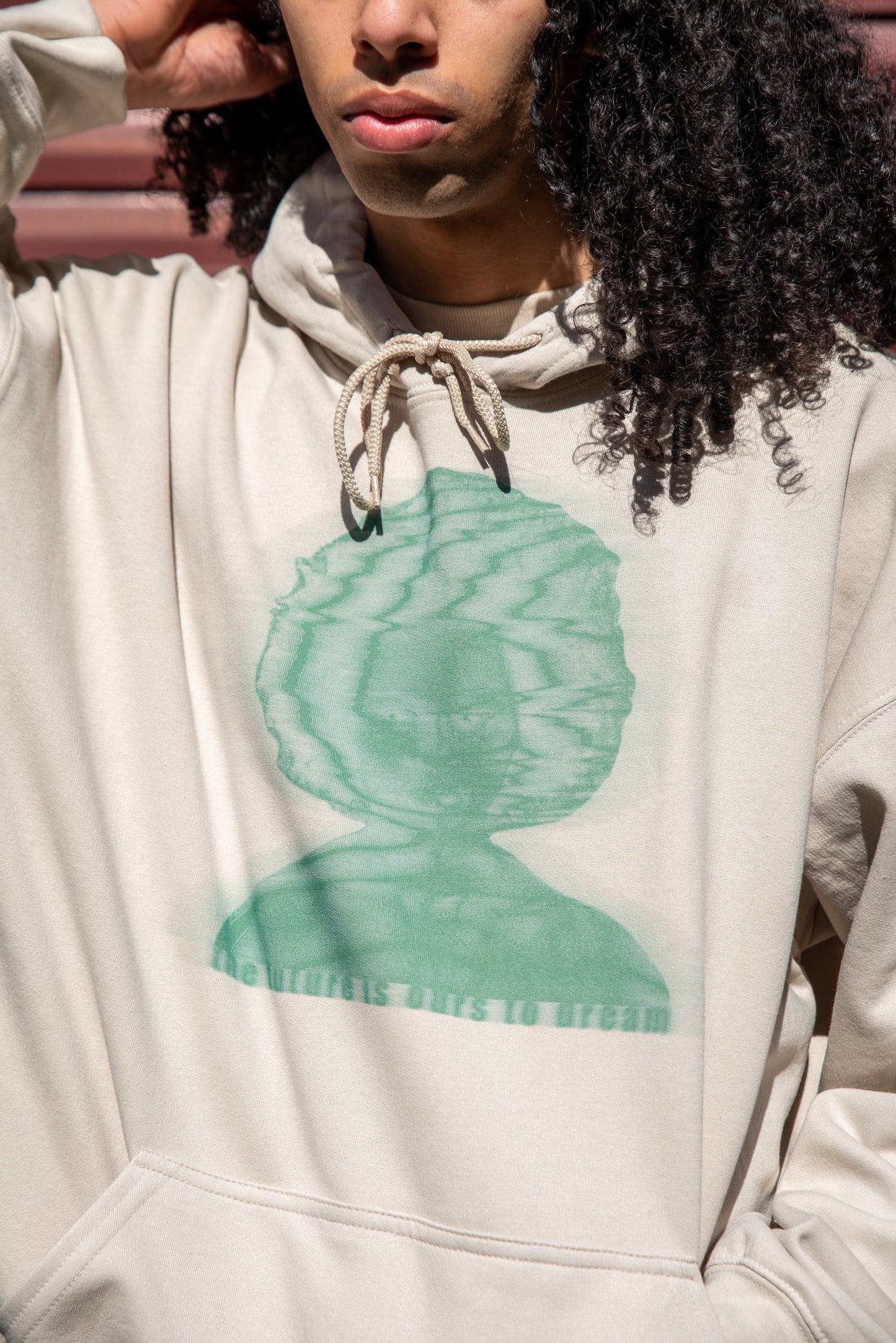 Hoodie in Sand with The Future Is Ours To Dream Print