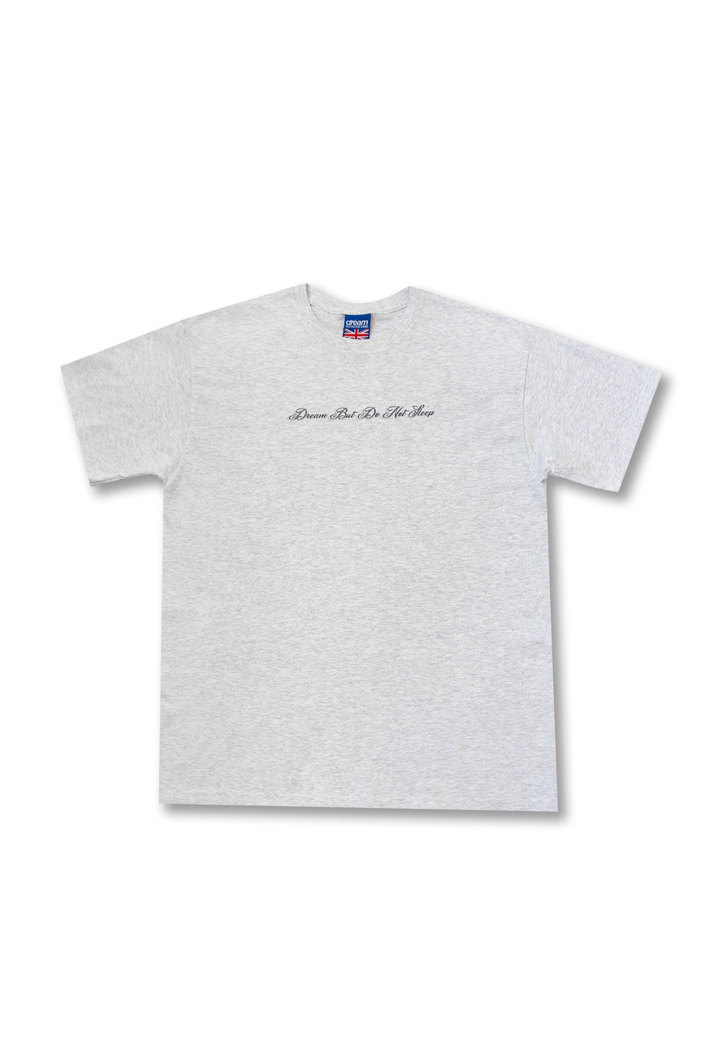 Short Sleeved T-Shirt in Ash Grey with Peacock Print