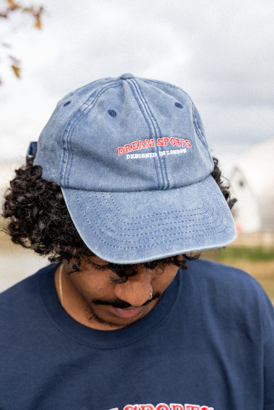 Cap In Denim Blue With Dream Sports Embroidery