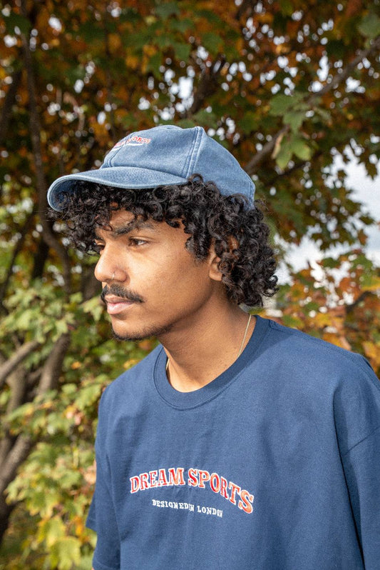 Cap In Denim Blue With Dream Sports Embroidery