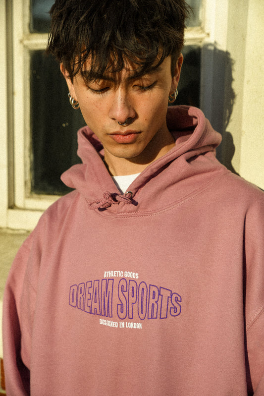 Hoodie in Dusty Purple with Dream Sports Embroidery