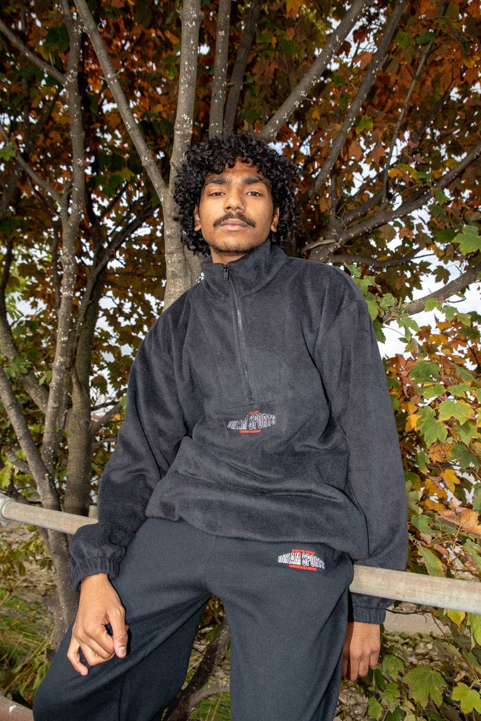 Fleece in Black with Dream Sports Embroidery