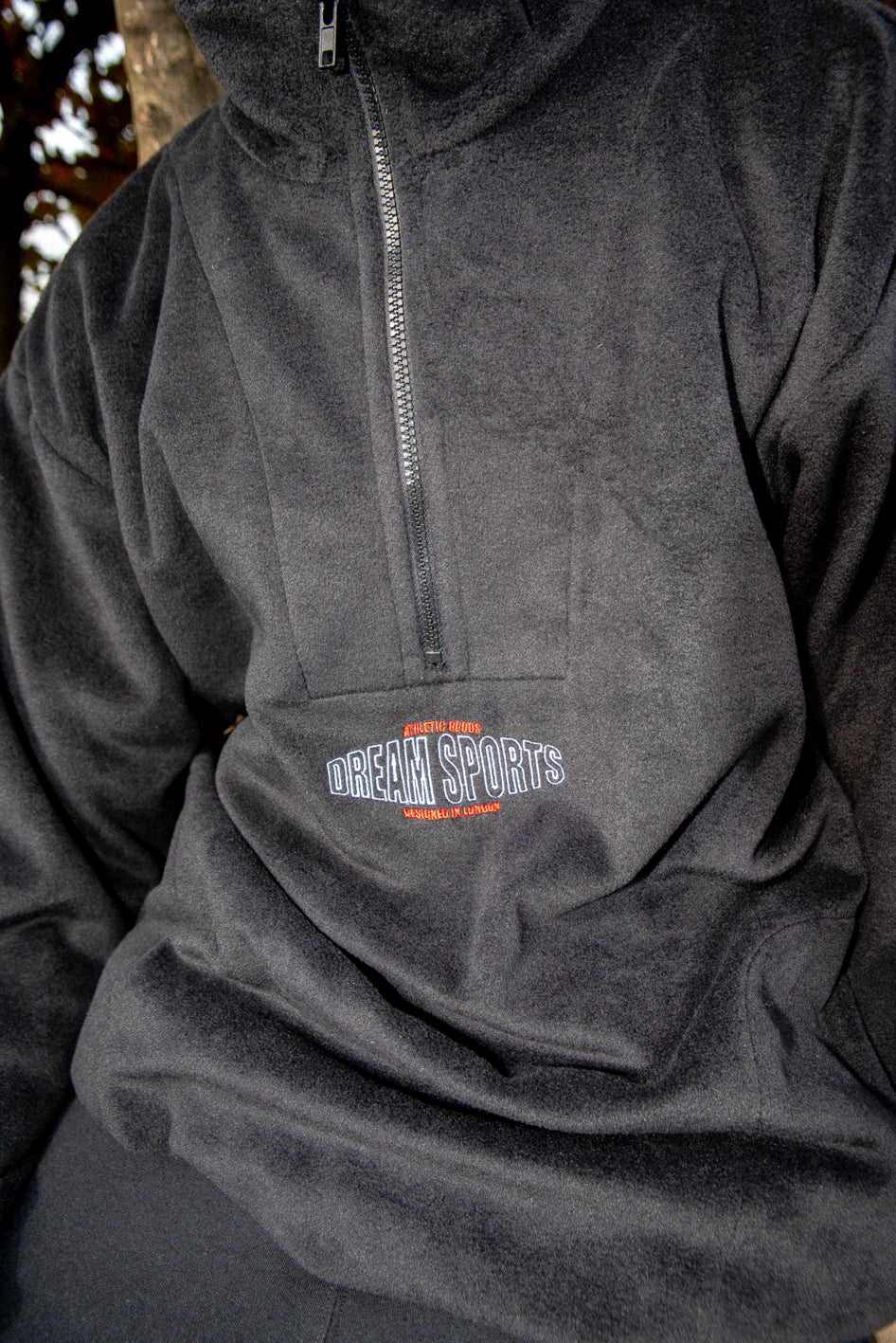 Fleece in Black with Dream Sports Embroidery