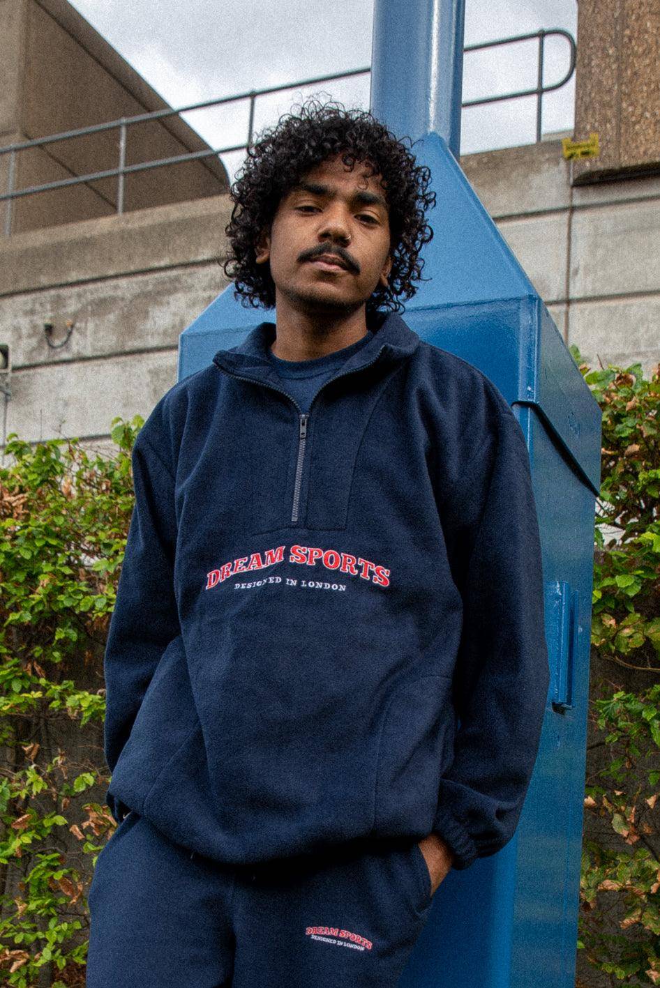 Fleece in Navy with Dream Sports Embroidery - Dreambutdonotsleep