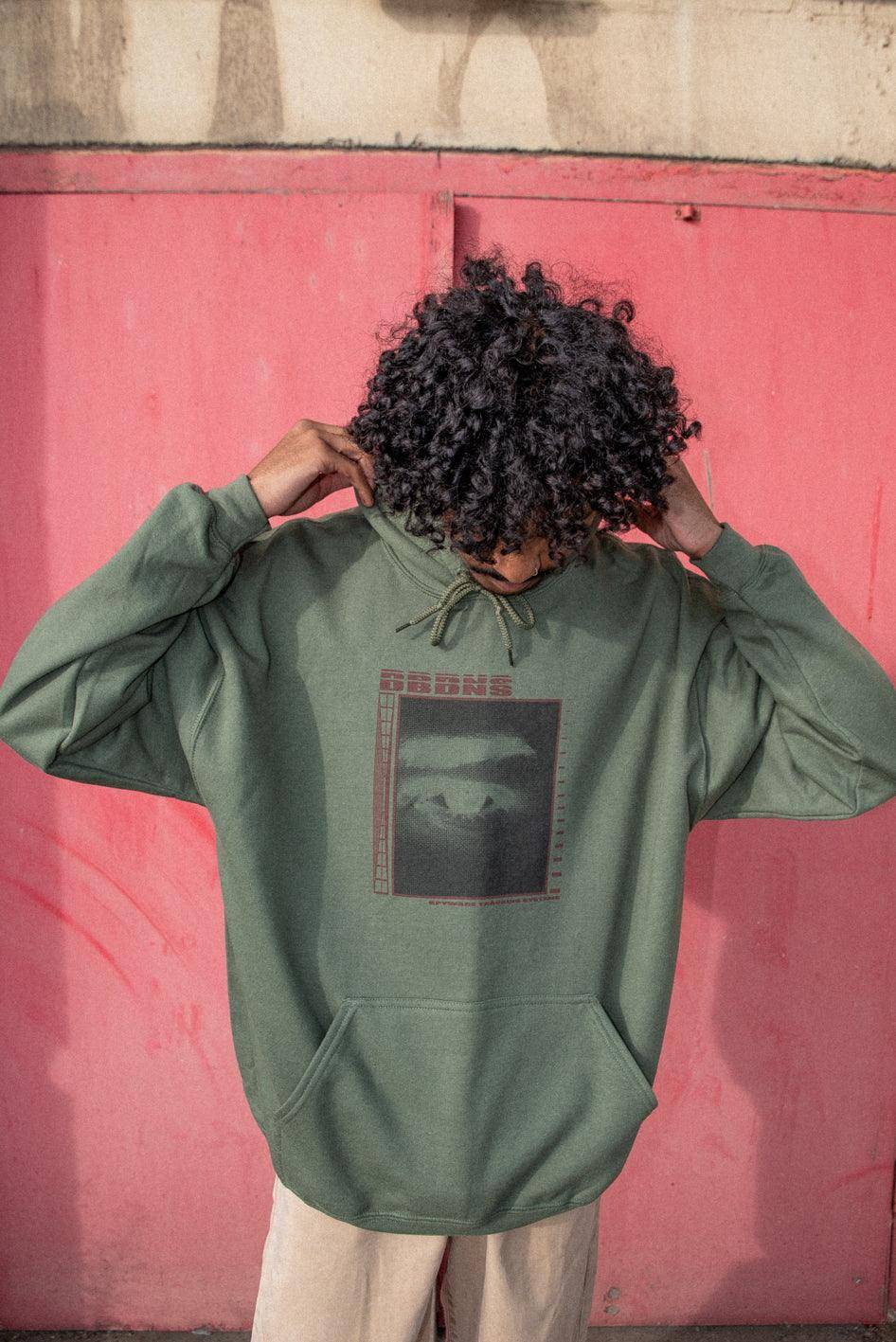 Military Green Hoodie With Spyware Print - Dreambutdonotsleep