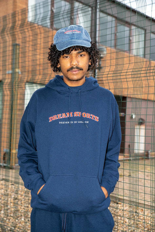 Hoodie in Navy with Dream Sports Embroidery - Dreambutdonotsleep