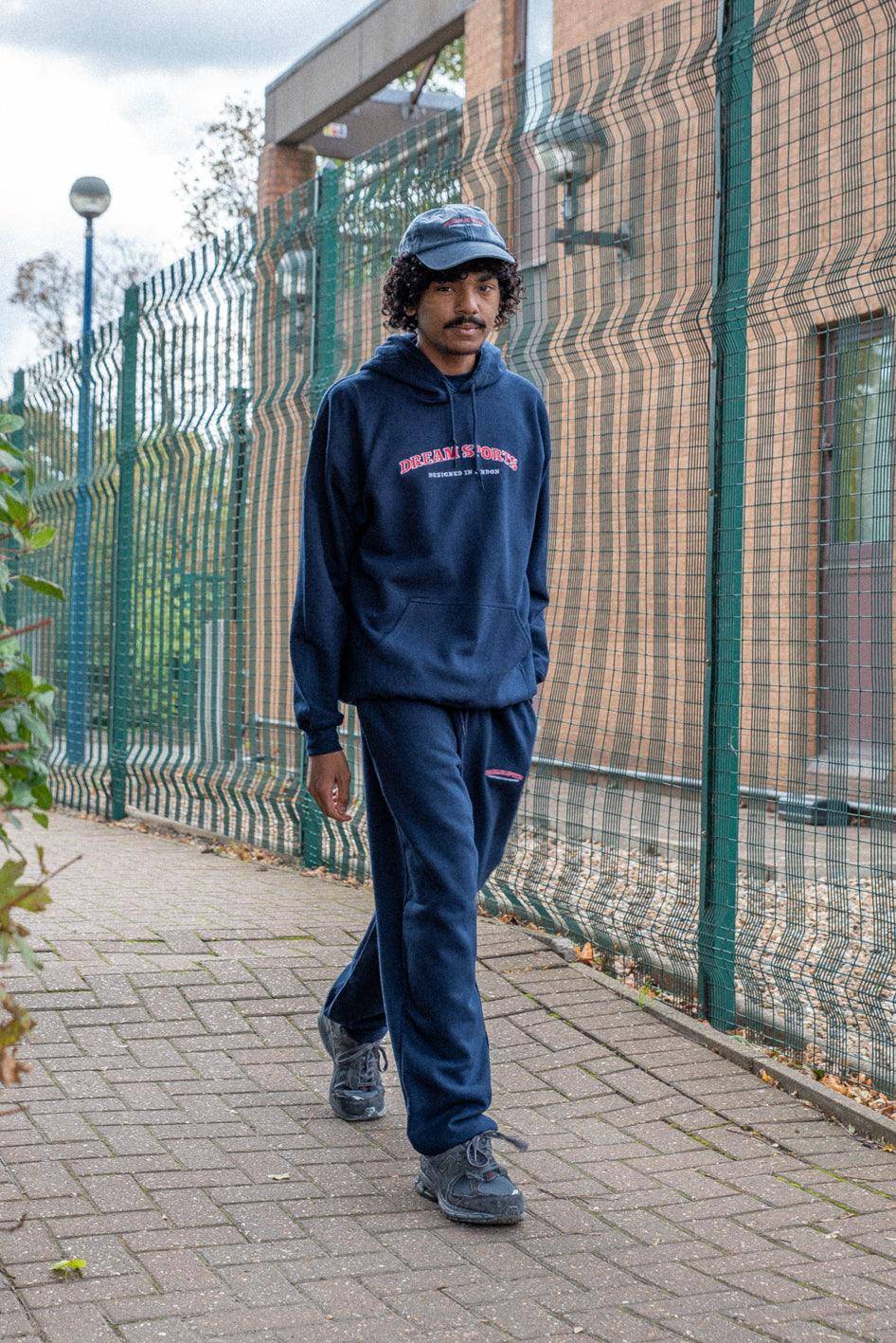 Hoodie in Navy with Dream Sports Embroidery - Dreambutdonotsleep