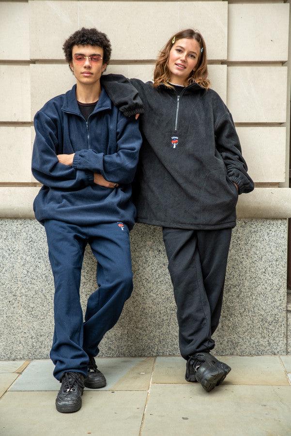 Joggers in Navy with Embroidered Bro Shroom - Dreambutdonotsleep