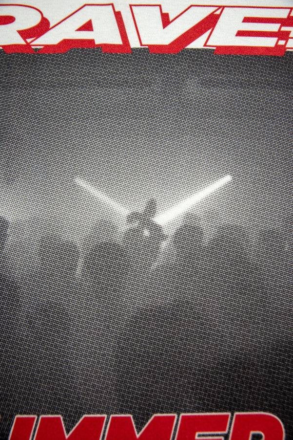 Short Sleeved T-shirt in White with Reach For The Lasers Print