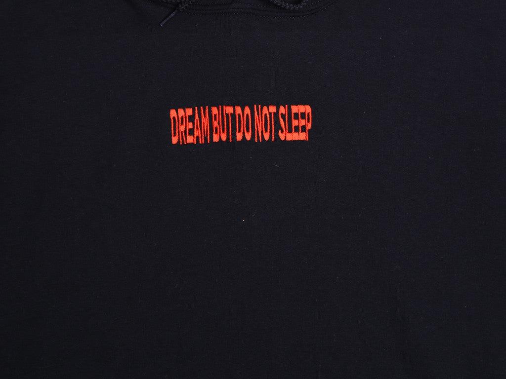 Black Hoodie With Embroidered DBDNS Logo - Dreambutdonotsleep