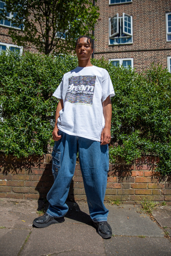 Short Sleeved T-Shirt in White With VHS Print