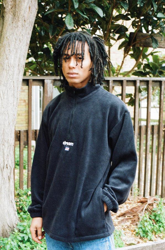 Fleece In Black With Dream Sport Embroidery - Dreambutdonotsleep