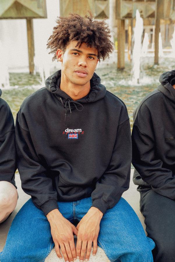Hoodie in black with Dream Sports Logo Embroidery - Dreambutdonotsleep