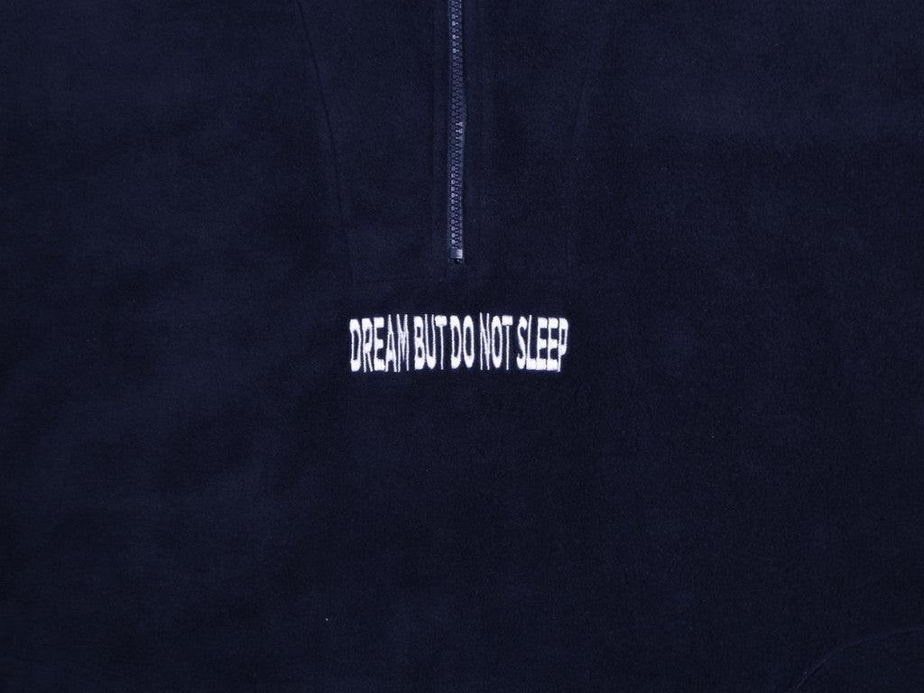 Navy Blue Fleece With Dream But Do Not Sleep Embroidered Design - Dreambutdonotsleep