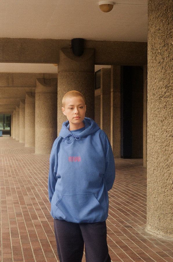 Royal Blue Hoodie With Embroidered Utopia Logo