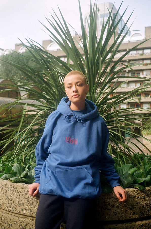 Royal Blue Hoodie With Embroidered Utopia Logo