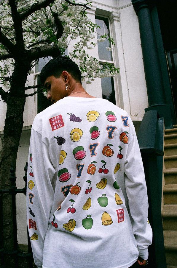Fruity Casino Slots Design On White Long Sleeved T-shirt - Dreambutdonotsleep