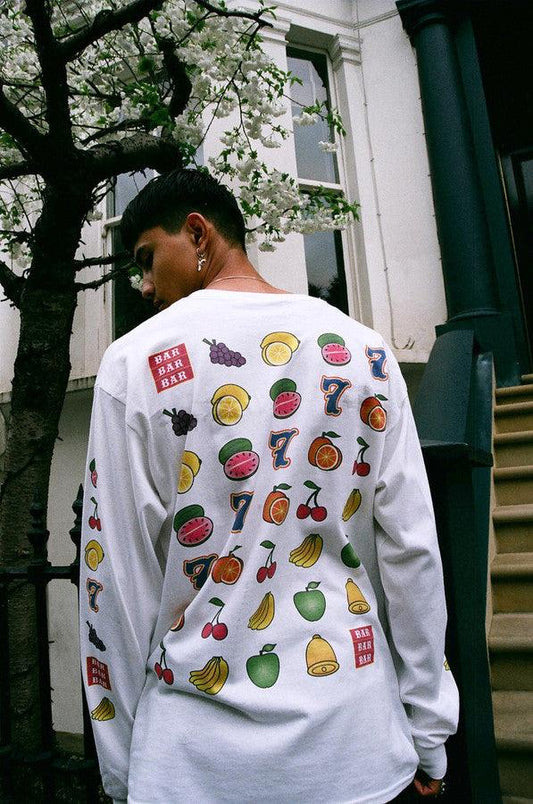 Fruity Casino Slots Design On White Long Sleeved T-shirt - Dreambutdonotsleep