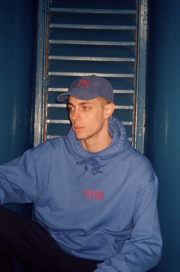 Royal Blue Hoodie With Embroidered Utopia Logo