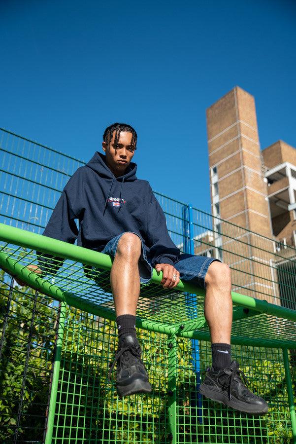 Hoodie in Navy with Dream Sports Logo Embroidery - Dreambutdonotsleep