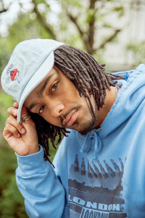 Cap In Blue With Embroidered Bro Shroom - Dreambutdonotsleep